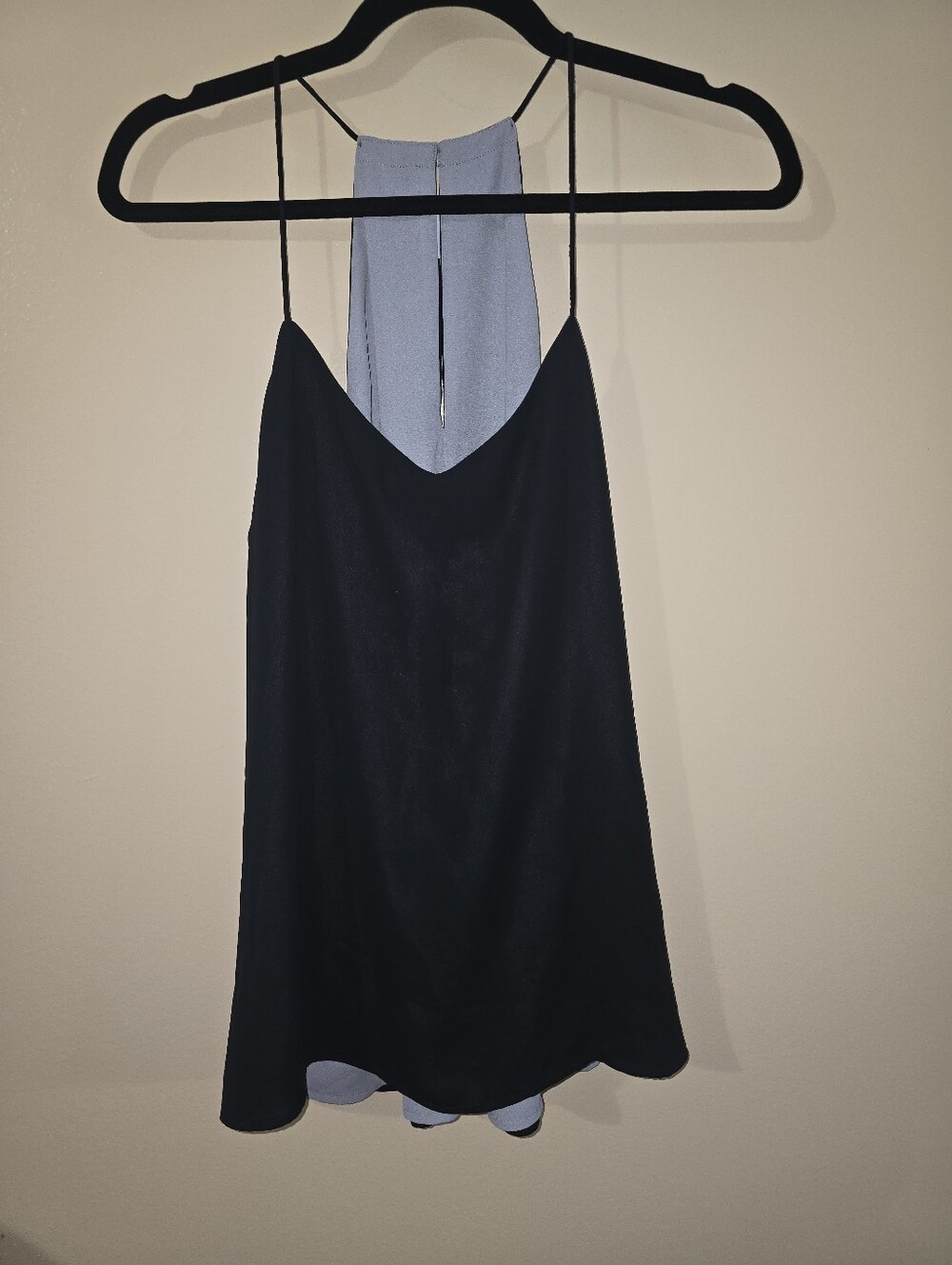 Black & Light Gray Two-Tone Spaghetti Strap Tank